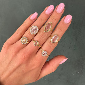 Vintage Luna Rose Quartz ring